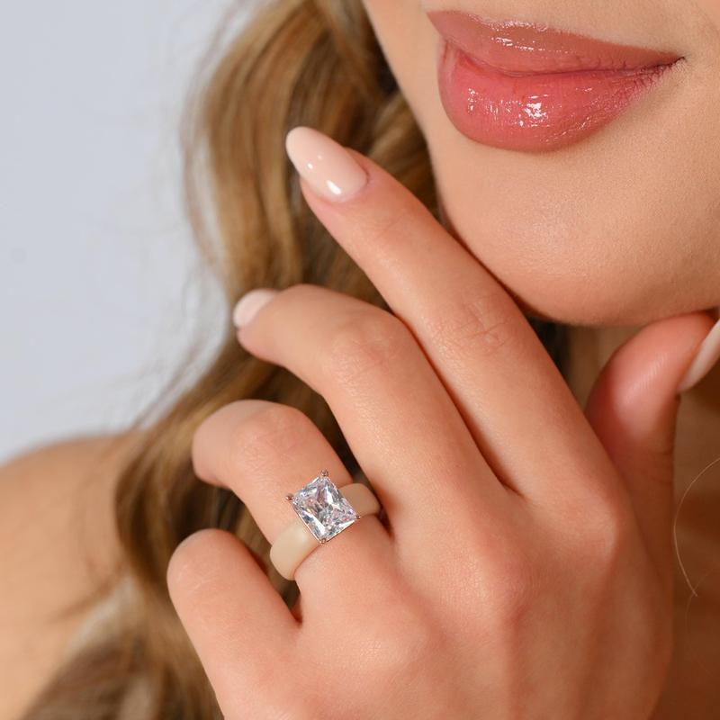 🔥Buy 1 Get 1 Free🔥KLENIMORE Silicone Ring – Emerald Cut CZ | Patent-Pending Design