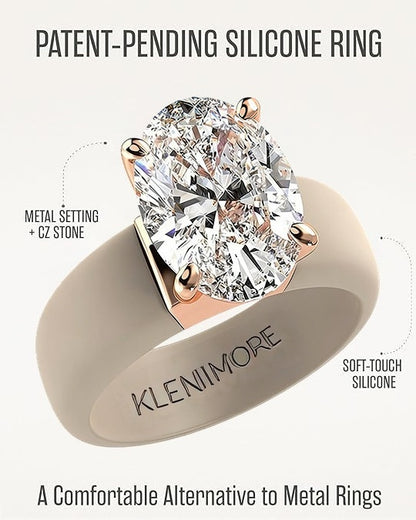 🔥Buy 1 Get 1 Free🔥KLENIMORE Silicone Ring – Emerald Cut CZ | Patent-Pending Design
