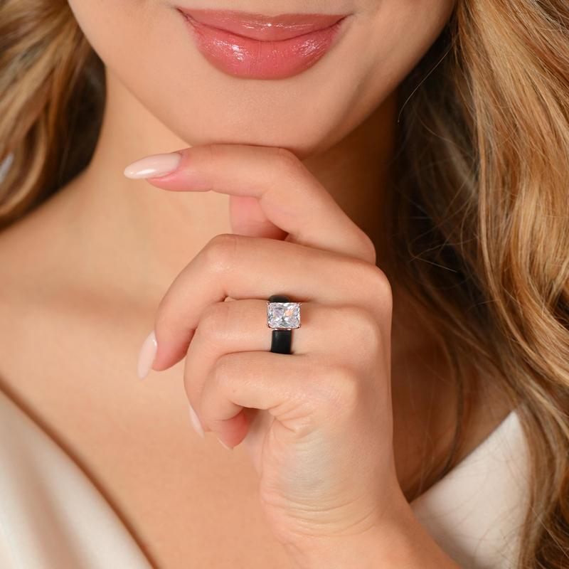 🔥Buy 1 Get 1 Free🔥KLENIMORE Silicone Ring – Emerald Cut CZ | Patent-Pending Design