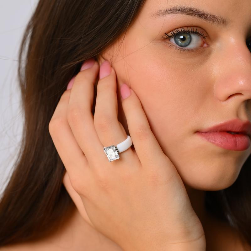 🔥Buy 1 Get 1 Free🔥KLENIMORE Silicone Ring – Emerald Cut CZ | Patent-Pending Design
